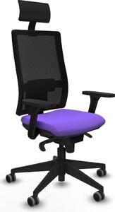 Sedia da ufficio con poggiatesta, modello Piqueras y Crespo 3D066G1, colore lilla