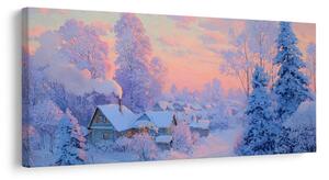 Quadro su tela Natalizio – Villaggio invernale incantato
