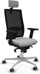 Sedia da ufficio con poggiatesta, modello Horna Piqueras y Crespo 2D086G2, colore grigio chiaro