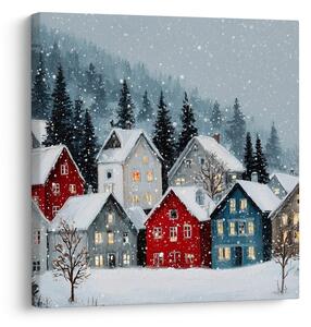 Quadro su tela Natalizio – Favola invernale in montagna