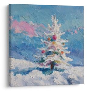 Quadro su tela – Magia invernale con albero di Natale