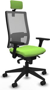 Sedia da ufficio con poggiatesta, modello Horna Piqueras y Crespo 3D066N2, colore pistacchio