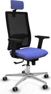 Sedia da ufficio con poggiatesta, modello Horna Traslack, marca Piqueras y Crespo, codice prodotto 2D086G2, colore azzurro chiaro