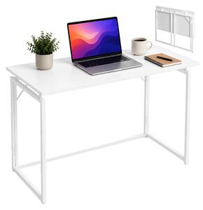 Relaxdays, scrivania, altezza x larghezza x profondità: 74 x 100 x 50 cm, pieghevole, salvaspazio, scrivania da lavoro, scrivania per ufficio, ideale per l'home office, colore bianco