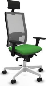 Sedia da ufficio con poggiatesta, modello Horna Piqueras y Crespo 3D026N1, colore verde