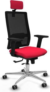 Sedia da ufficio con poggiatesta, modello Horna Traslack, marca Piqueras y Crespo, codice prodotto 2D086G2, colore rosso