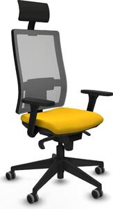 Sedia da ufficio Horna Piqueras y Crespo, modello 3D066G1, colore giallo