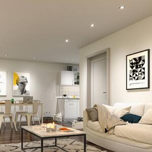 Paulmann luci LED da incasso Smart Base Coin ferro Ø9cm RGBW 3 pezzi Cole Coin, dimmerabile, Alluminio / Grigio / Zincato, Soggiorno / Sala da pranzo, Metallo, Moderno