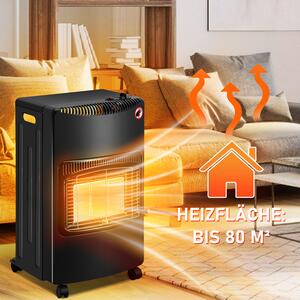 Ikodm, stufa a gas portatile da 4,2 kW, pieghevole, riscaldatore a gas a infrarossi per GPL, accensione piezoelettrica, 4 ruote, prodotto in Germania