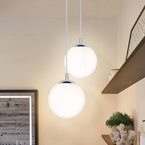 Paulmann Lampada a sospensione in vetro Globe, dimmerabile, Bianco / Opale, Soggiorno / Sala da pranzo, Vetro, Moderno, Lampada a sospensione