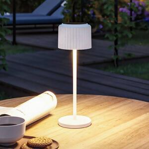 Paulmann Lampada LED da tavolo solare a Else, bianca, IP44, dimmerabile, Bianco / Opale, Soggiorno / Sala da pranzo, Alluminio, Moderno, Lampade solari