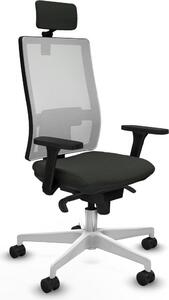 Sedia da ufficio con poggiatesta, modello Horna Piqueras y Crespo 3D026N2, colore nero