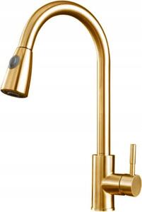 Rubinetto da cucina ZOLTA Rubinetto da cucina - Rubinetto da cucina moderno e funzionale estraibile - Rubinetto miscelatore in ottone ad alta pressione con una sola mano - Oro