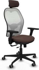 Sedia da ufficio con poggiatesta, modello Jorquera Piqueras y Crespo 3D036G2, colore marrone scuro