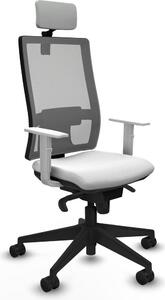 Sedia da ufficio con poggiatesta, modello Horna Piqueras y Crespo 4B066N2, colore bianco