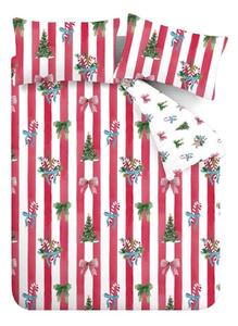 Set copripiumino e federa rosso e bianco per letto matrimoniale e per letto esteso 230x220 cm Christmas Stripe – Catherine Lansfield