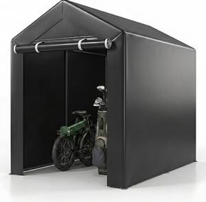 Tenda da garage KOMFOTTEU con porta a zip scorrevole, capanno per attrezzi