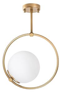 Plafoniera bianca/color ottone con paralume in vetro 39x26 cm Dolunay – Opviq lights