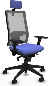 Sedia da ufficio con poggiatesta, modello Horna Piqueras y Crespo 3D066N2, colore azzurro chiaro