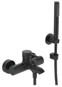 Ideal Standard CeraLine - Miscelatore a muro per lavabo con accessori, nero, modello BC270XG