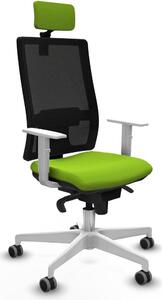 Sedia da ufficio con poggiatesta, modello 4B026G2, colore pistacchio, marca Piqueras y Crespo