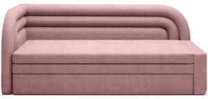 Divano rosa allungabile/con contenitore con penisola a sinistra e rivestimento in ciniglia 223 cm Fabillo – ELTAP
