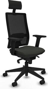 Sedia da ufficio con poggiatesta, modello Piqueras y Crespo 2D066N1, colore nero