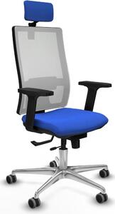 Sedia da ufficio con poggiatesta, modello Horna Traslack, marca Piqueras y Crespo, codice prodotto 2D086G2, colore blu