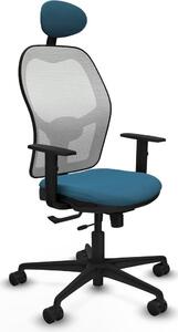 Sedia da ufficio con poggiatesta, modello Jorquera Piqueras y Crespo 1D036N1, colore verde petrolio