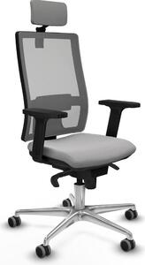 Sedia da ufficio Piqueras y Crespo, modello 2D086G2, colore grigio chiaro