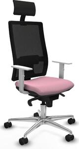 Sedia da ufficio con poggiatesta, modello Piqueras y Crespo 4B086N1, colore rosa