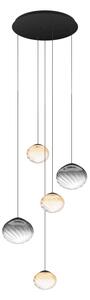 Eglo 390482 - Lampadario LED dimmerabile a sospensione su cavo PANTOJA 5xLED/5,8W/230V beige/fumé + telecomando
