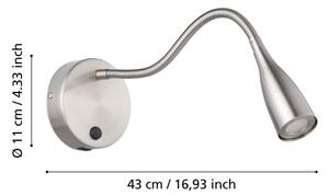 Eglo 901783 - Lampada da parete flessibile con USB OLIVANDINO LED/3,8W/230V cromo