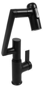 Rubinetto a LED - Miscelatore per cucina e bagno - Indicatore di temperatura a LED - Bocchetta flessibile e orientabile - Controllo touch - Acqua calda e fredda - Ottone - Nero