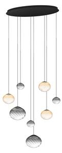 Eglo 390483 - Lampadario LED dimmerabile a cavo PANTOJA 8xLED/5,8W/230V beige/fumé + telecomando