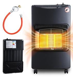 Stufa a gas portatile Peviasot, 4,2 kW, pieghevole, riscaldatore a gas a infrarossi per GPL, accensione piezoelettrica, 5 ruote, prodotto in Germania
