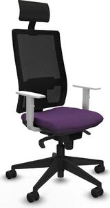 Sedia da ufficio con poggiatesta, modello Piqueras y Crespo 4B066N1, colore lilla
