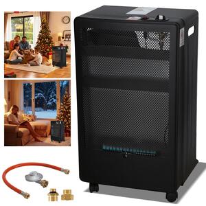 Fornello a gas portatile con fiamma blu, potenza 3800 W, pieghevole e mobile, adatto per bombole di GPL fino a 15 kg, completo di 2 adattatori EU
