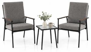 Set da giardino KOMFOTTEU, composto da 3 pezzi, tavolo bistro per 2 persone con struttura in metallo
