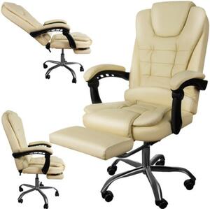 Sedia da ufficio con poggiapiedi - bianco Malatec 23287