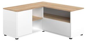 Tavolo TV in rovere decorato in bianco e naturale 90x45 cm Angle - TemaHome