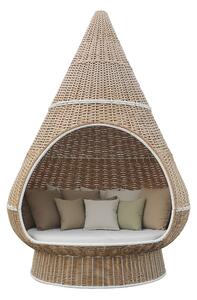 MELODIA - conchiglione con struttura in alluminio verniciato rivestito in rattan