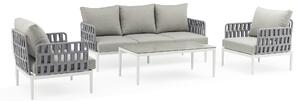 CASCADA - salotto outdoor con struttura in alluminio grigio chiaro, antracite o naturale