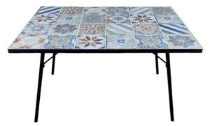 Tavolo In Mosaico Da Esterno 120x80 Cm In Acciaio Top In Ceramica Cordova - LBSIGN