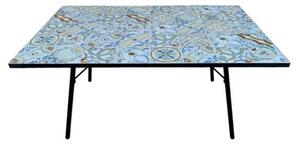 Tavolo In Mosaico Da Esterno 160x100 Cm In Acciaio Top In Ceramica Creta - LBSIGN