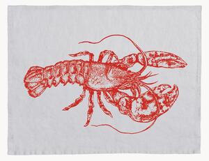 Tovaglietta in lino Lobster, serigrafata a mano