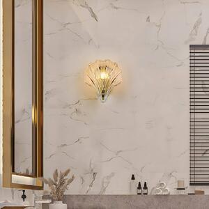 Searchlight Applique da parete Shell, dimmerabile, Crema / Ambra, Bagno, Vetro, Applique