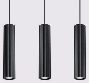 Sollux SL.1575 - Lampadario a sospensione con filo KARBON 3xGU10/10W/230V nero