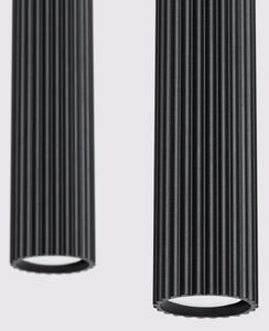 Sollux SL.1574 - Lampadario a sospensione con filo KARBON 2xGU10/10W/230V nero