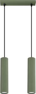 Sollux SL.1612 - Lampadario a sospensione con filo KARBON 2xGU10/10W/230V verde